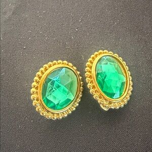Radiant Gold and Green Gemstone Earrings